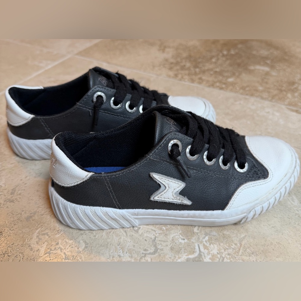 Blowfish Malibu Warren Boys Slip-On Shoes Sneakers Black Faux Leather-Size 13